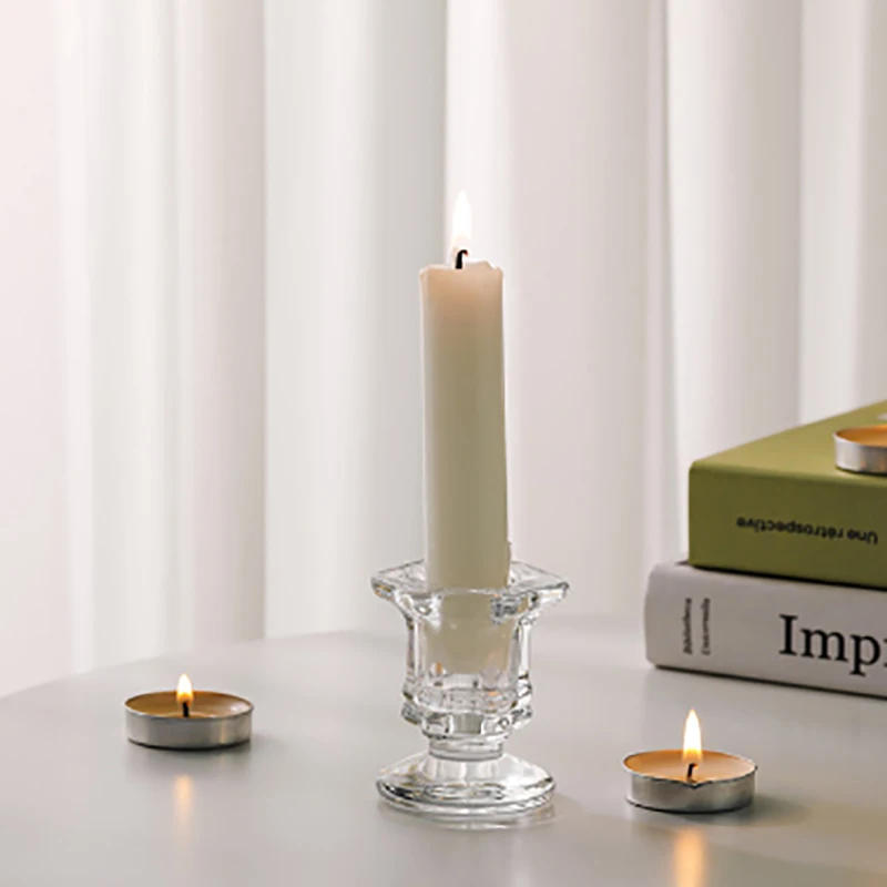 Description Picture 6 of itemGlass Candle Holder Novelty Nordic Decor Candlestick Romantic Candle Stand Desk Accessories Wedding Centerpieces Ornaments Gifts