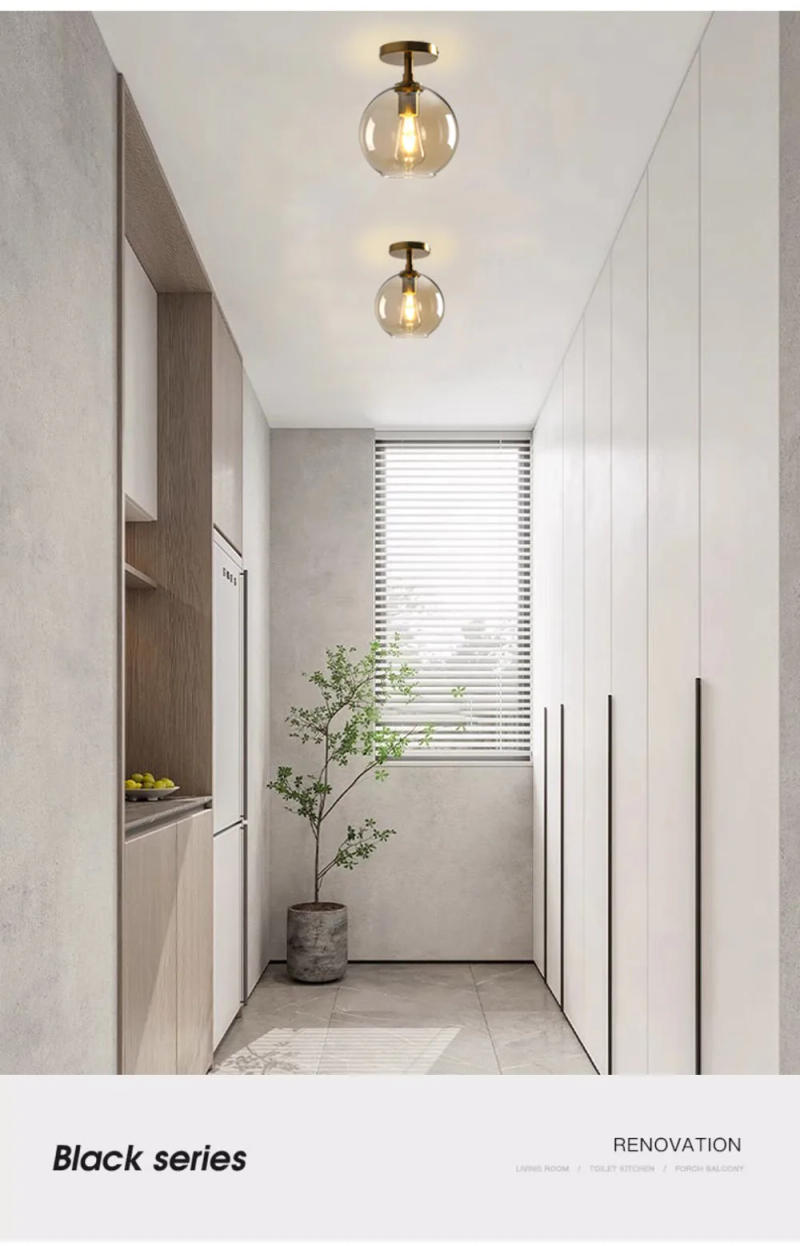 Description Picture 6 of itemModern LED Glass Ceiling light Minimalist Cloakroom Balcony Bedroom Dining Room Lighting Hallway Lamp Indoor lighting