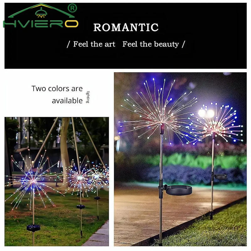 Description Picture 6 of item150LED Solar Outdoor Light Waterproof Fireworks for Garden Park Villa Christmas Wedding Decoration Holiday Atmosphere Night Lamp