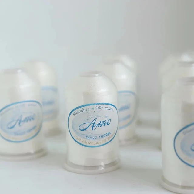 Description Picture 3 of item1000m Water Soluble Sewing Thread  Tex27 Long White Color 20C Wash Away Vanish Extra Quilting Basting Thread 40S/2