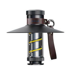 Multifunction Outdoor Retro Atmospheric Camping Light With Removable Lampshade Waterproof LED Flashlight With Hand Cord