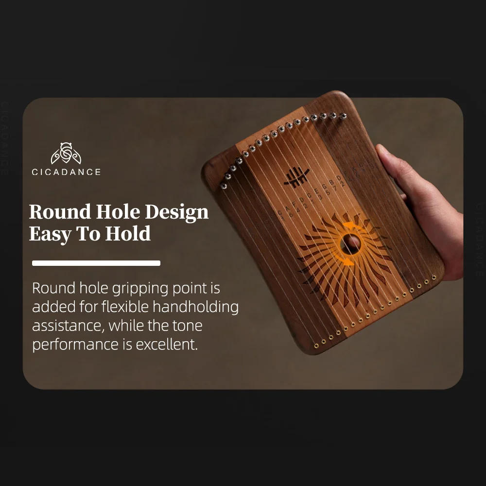 Description Picture 5 of item17 String Fingerplay Lyre Harp 31 Strings Chromatic Thumb Piano Lira Musical Instruments Gifts Idea For Professional Beginner