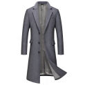 2023 High Quality New Long Over Knee Trench Coat Fashion Handsome Male Korean Version Slim Woolen Coat Woolen Coat Men M-4XL