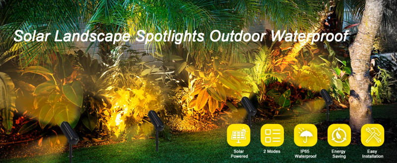 Description Picture 6 of item1-4PCS Solar LED Light Outdoor Solar Wall Light IP65 3000K Garden Light Solar Spotlights Solar Uplights for Trees Pathway Yard