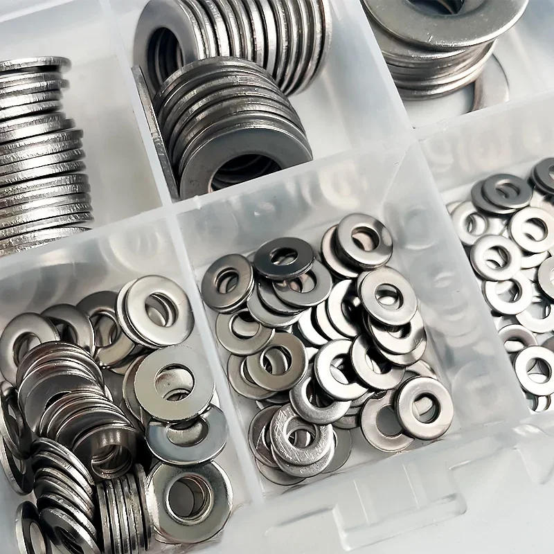Description Picture 6 of item360pcs/Box 304 Stainless Steel Washer Set Adjusting Shim Plain Gasket Assortment Kit Box M2 M2.5 M3 M4 M5 M6 M8 M10
