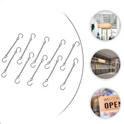 10 Pcs Door Hanging Chain Decorate House Number Sign Doorplate Chains The Shape Hook Iron Identification Accessories