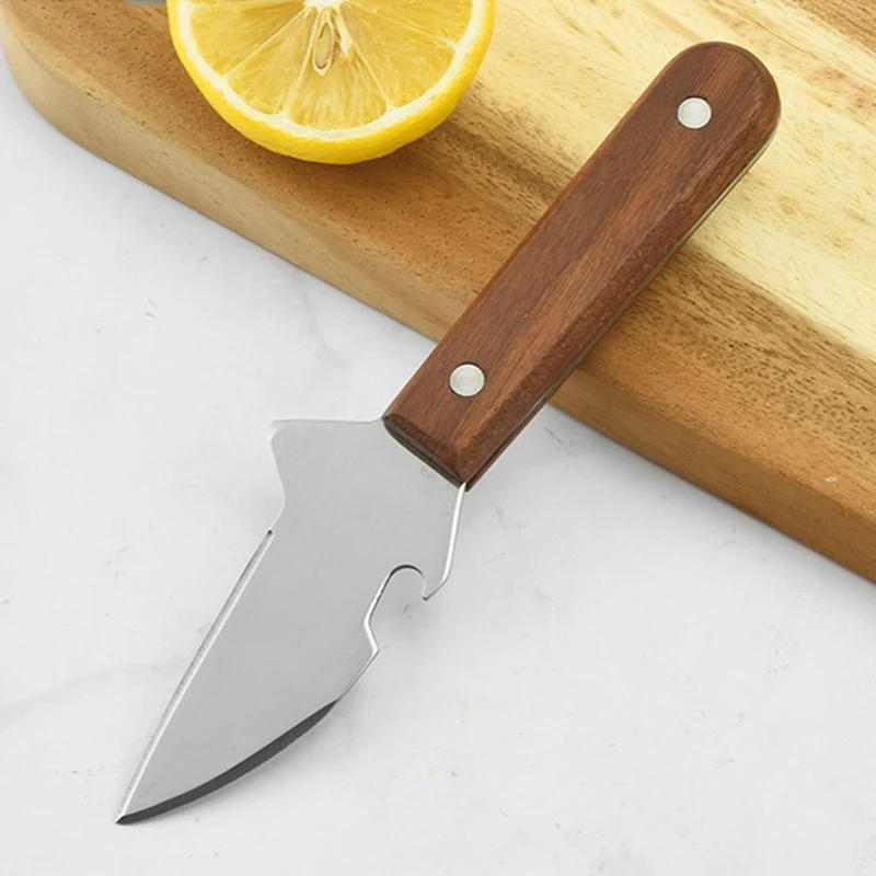 Description Picture 4 of itemMultifunctional Oyster Knife Seafood Shell Clam Scallop Knife with Wooden Handle Shucking Cutter Seafood Tools 2023 New