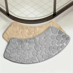 Curved Bathroom Mat - Thickened Absorbent Non-Slip Shower Mat, Dirt Resistant Toilet Door Mat for Bathroom & Entrance rug mat