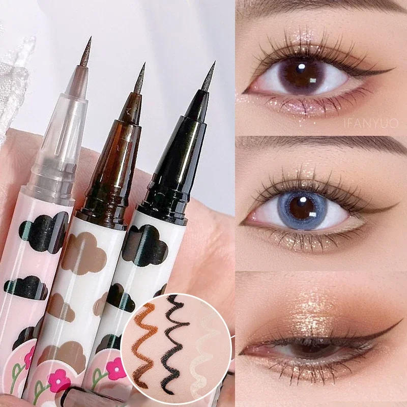 Description Picture 5 of item3 Colors Lying Silkworm Liquid Eyeliner Pen Lasting Waterproof Big Eyes Makeup Smooth Quick-drying Women Cosmetics Beauty Tools