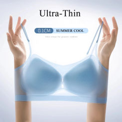 New Women Sexy Push Up Bra Seamless Ultra-Thin Ice Silk Bra Intimates Wireless Bralette Underwear Air Cooling Brassiere With Pad