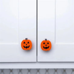 Halloween Pumpkin Knob Button Cover Pumpkin Door Handle Protective Cover Cabinet Pull Gloves Drawer Button Bumper Pumpkin Cover