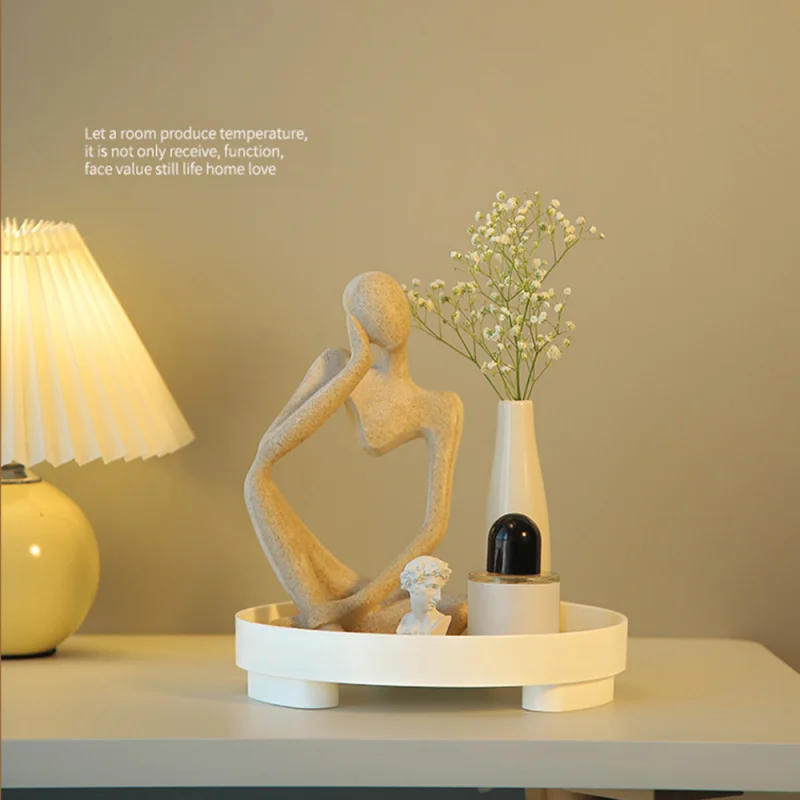 Description Picture 4 of itemNordic Wood Storage Tray Household Desktop Sundries Cosmetic Perfume Jewelry Key Plate Home Decorative Round Storage Trays