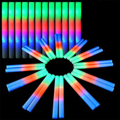 8/25 Pack LED Light Up Foam Sticks Glow Sticks Bulk 3 Modes Color Flashing Glow Party Supplies for Wedding Birthday Christmas