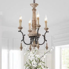 Rustic Kitchen dining room Chandeliers led candelabro Bar Hotel vintage wood Chandelier Lighting home hanging Lamps