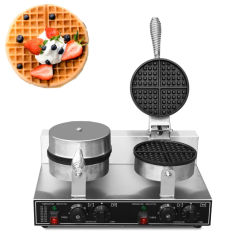 Commercial double head Non-stick waffle maker machine pan cake oven on-stick bubble egg waffle maker machine