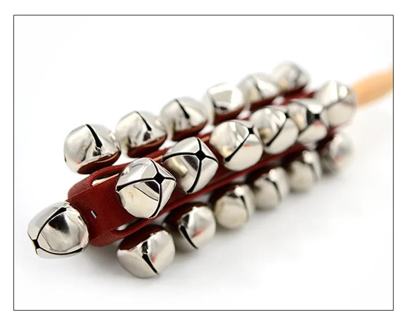 Description Picture 4 of itemHand Jingle Bells Hand Sleigh Bells Wooden Shaker Jingle Bells Stick Musical Percussion Instrument Bells For Musical Instruments