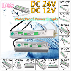 Waterproof IP67 Outdoor Led Power Supply Adapter AC110-220V To DC12V/24V 10W 60W 100W 150W Driver Transformer for Led StripLight