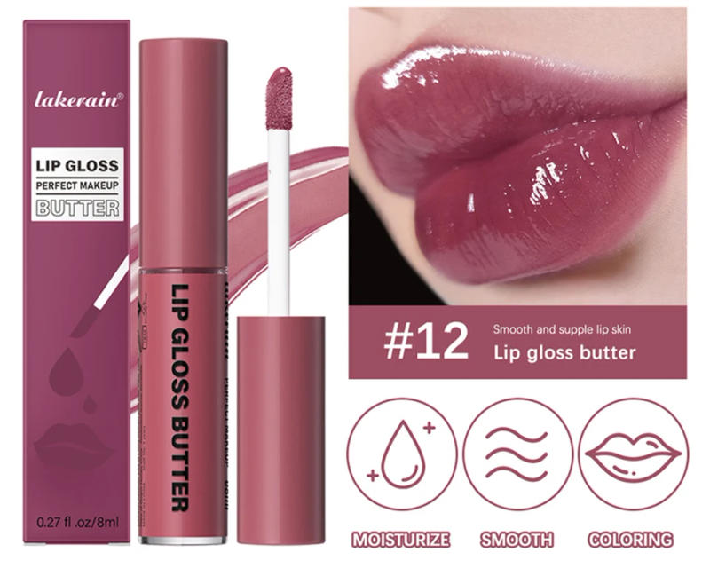 Description Picture 6 of itemButter Non-stick Cup Gloss Lip Gloss Moisturizing Mirror Lip Gloss Lasting Color Lip glaze Dye Lip Liquid Makeup For Women 8ml