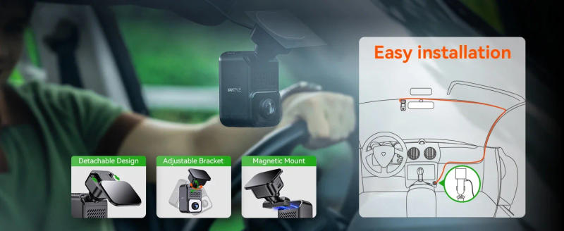 Description Picture 2 of itemVantrue E360 Dashcam 360° 5.2K Panoramic 5GHz WiFi&GPS Dual STARVIS 2 IR Night Vision Voice Control Touchscreen Camera for Cars