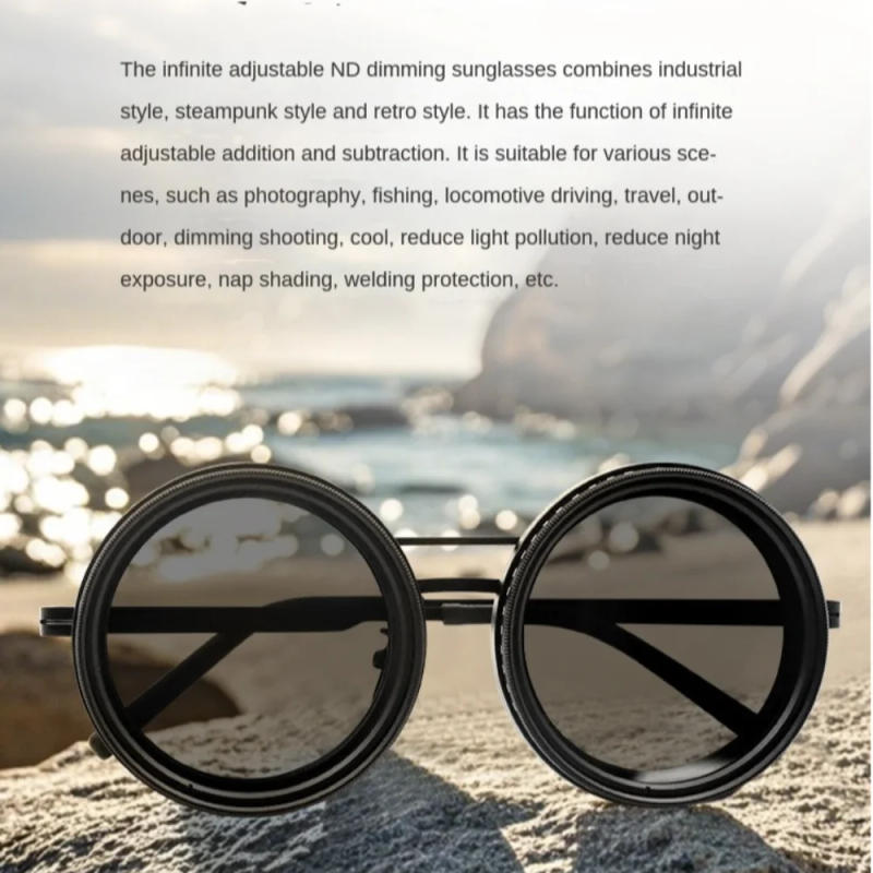 Description Picture 6 of itemFashion Vintage Style polarized sunglasses Rounded ND9 ND Filter Lenses Glasses Adjustable UV400 ND2-400 Retro Glasses Unisex