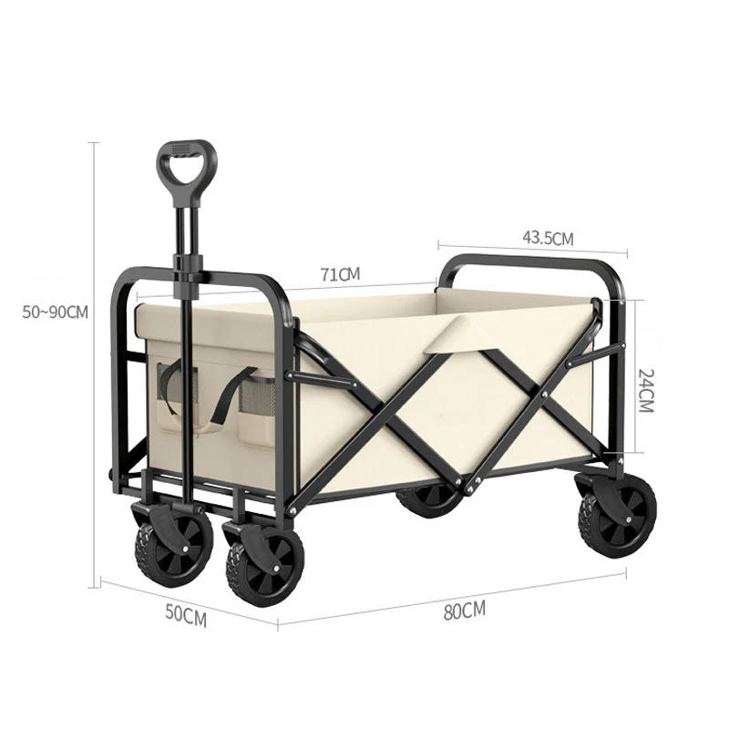 Description Picture 6 of itemOutdoor Garden cart Camping Wagon Wheels Heavy Duty Folding Shopping Cart Large Foldable Beach Hand Cart Protable Market Trolley
