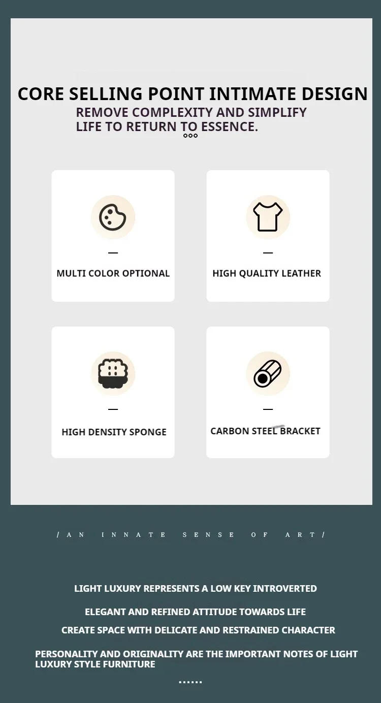 Description Picture 4 of itemDining Chairs Bedroom Chair Soft Luxury Dining Balcony Furniture Kitchen Mid Century Individual Dining Chairs Set