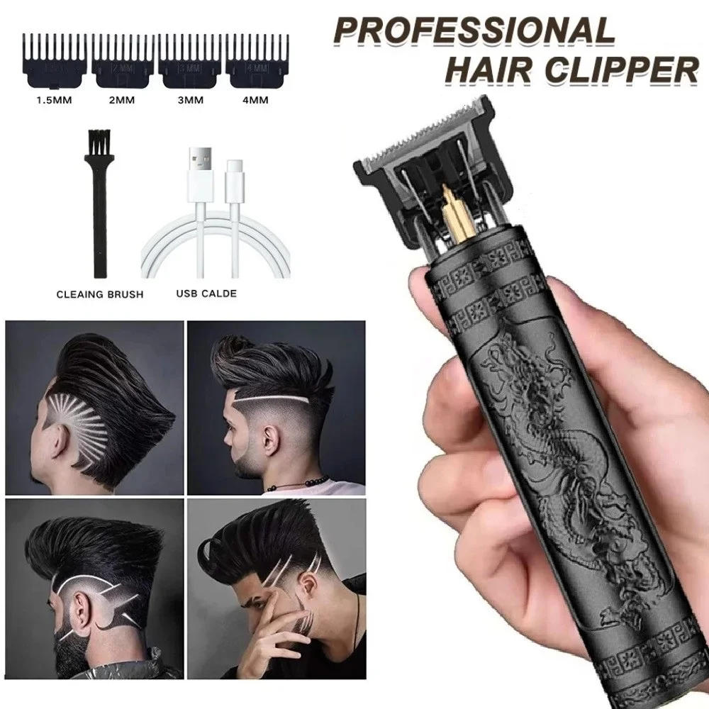Description Picture 2 of item2024 Vintage T9 Hair Cutting Machine Men's Electric Shaver Rechargeable Hair Trimmer Beard Clipper Barber Hair Cut Hot Sale