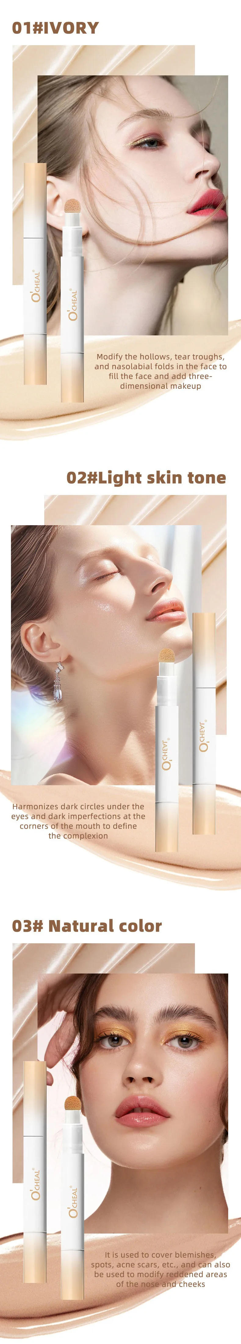 Description Picture 5 of itemAir Cushion Concealer Pen Rotary Liquid Matte Silky Smooth Foundation Cream Pencil Oil Control Cover Dark Circles Natural Makeup