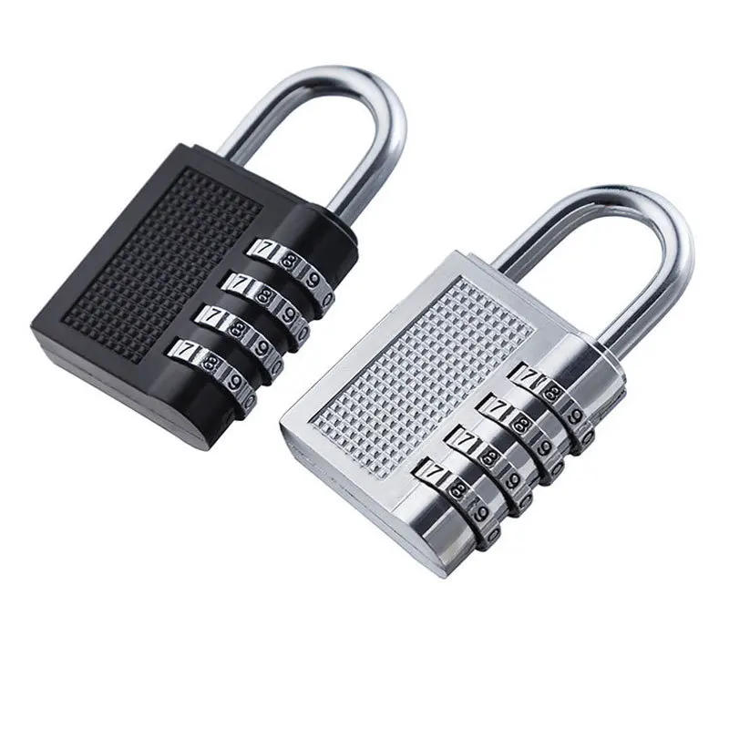 Description Picture 5 of item4 Digit Zinc Alloy Combination Lock Padlock Luggage Anti-theft Weatherproof Security Outdoor Gym Safely Code Door Lock Black