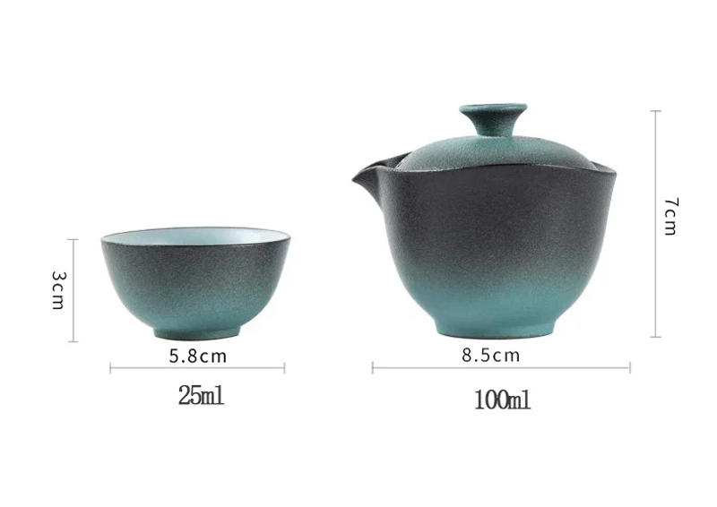 Description Picture 5 of itemCeramic Porcelain Kung Fu Teaset Teaware Outdoor Travel Tea Set Gaiwan Anti-scalding 1 Pot 2 Cups Teapot Infuser Tea Ceremony