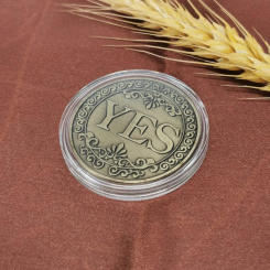 Bronze Yes or No Commemorative Coin Souvenir Non-currency Coins Game Novelty YES NO Letter Challenge Coins Decision Maker