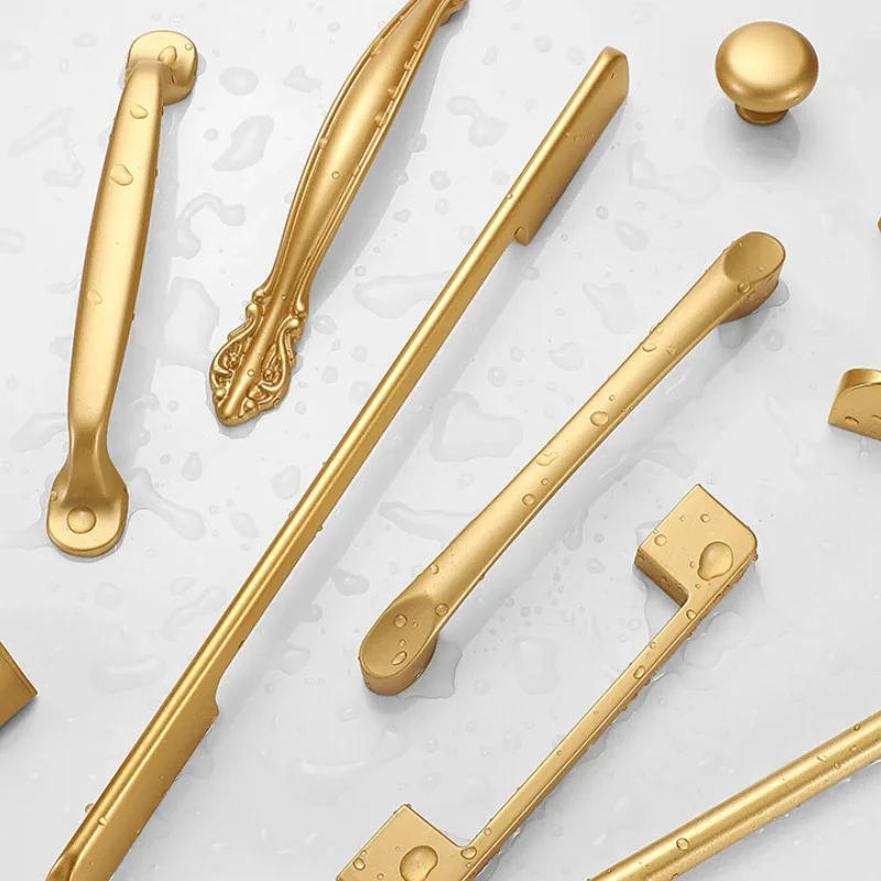 Description Picture 3 of itemHandles Drawer Cabinet Furniture Kitchen Handles for Cabinet Knob Door Drawer Furniture Kitchen Knob Golden Simplicity Hardware