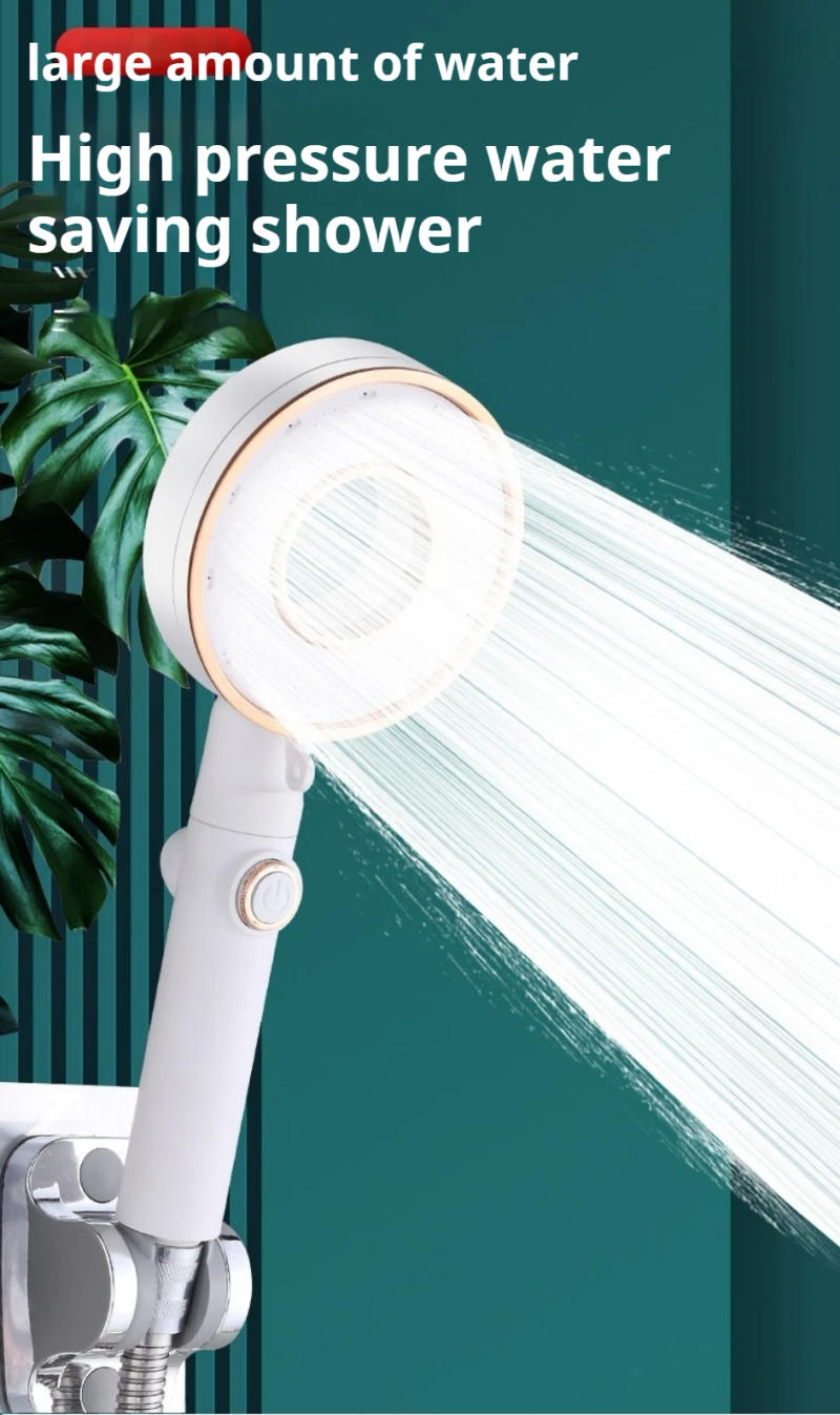 Description Picture 2 of item3 Modes Adjustable Showerheads High Pressure Shower Head Water Saving One-Key Stop Water Spray Nozzle Bathroom Faucet Accessory