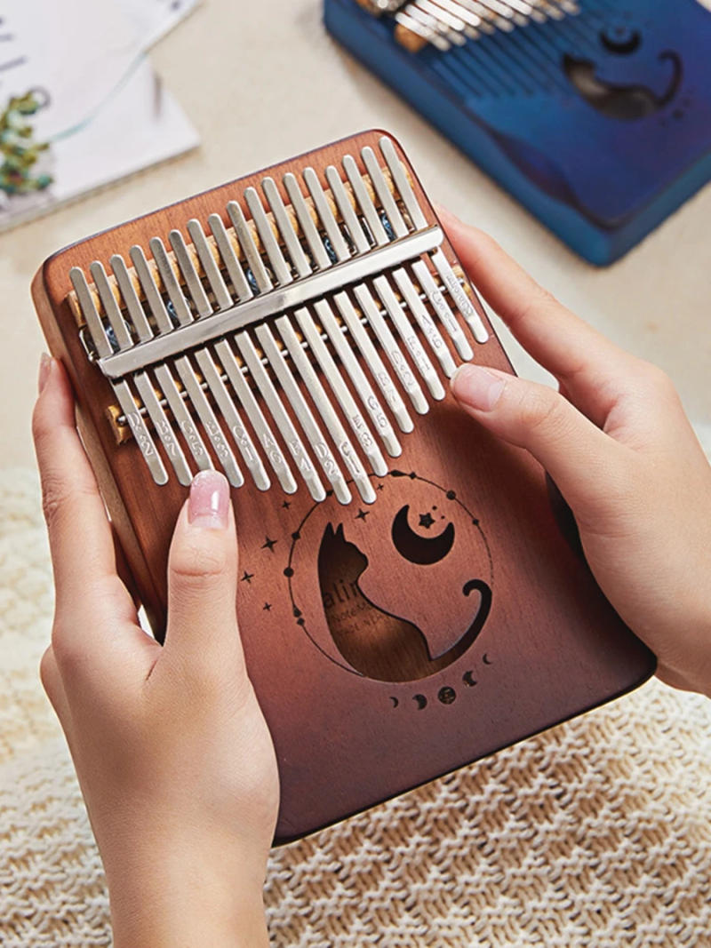Description Picture 5 of itemKalimba Professional Thumb Piano Solid Wood Veneer 17/21 Keys Keyboard Musical Instrument Kalimba Thumb Piano Christmas Present