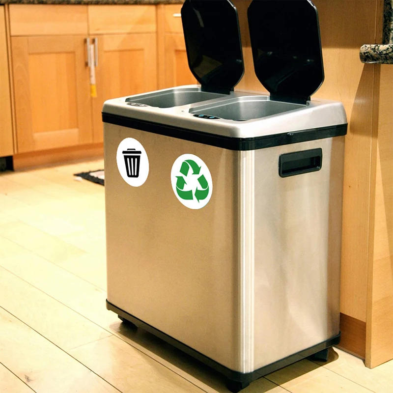 Description Picture 6 of item6 Pcs 5inch PVC Trash Bin Classification Sticker Home Self-adhesive Is Recyclable Classification Sign Trash Can Decal