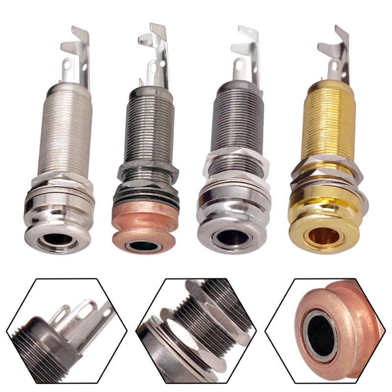 Description Picture 5 of item2023 Threaded Cylinder Output Strap EndPin For Electric Guitar Bass Endpin Jack Output Jacks 6.35mm Stereo 1/4Inch Socket Plug