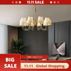 Copper Chandelier For Living Room Bedroom Study Kitchen Interior American Style Design Hanging Lamp Gold Brass Pendant Light