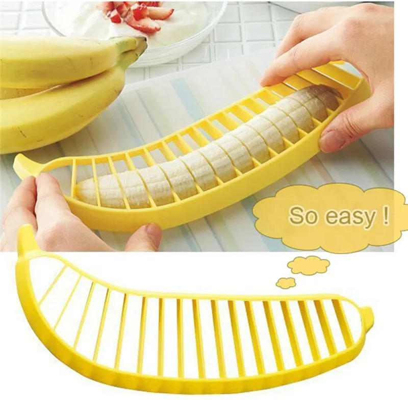 Description Picture 2 of itemKitchen Gadgets Plastic Banana Slicer Cutter Fruit Vegetable Tools Salad Maker  Chopper    Cooking Cut