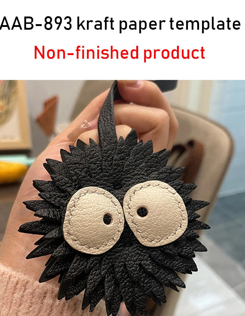 Description Picture 4 of itemDIY Leather Craft Black Briquette Pendant Pattern Die Cutting Sewing Acrylic/Kraft Paper Template LeatherCraft diy kits 8.5x8cm