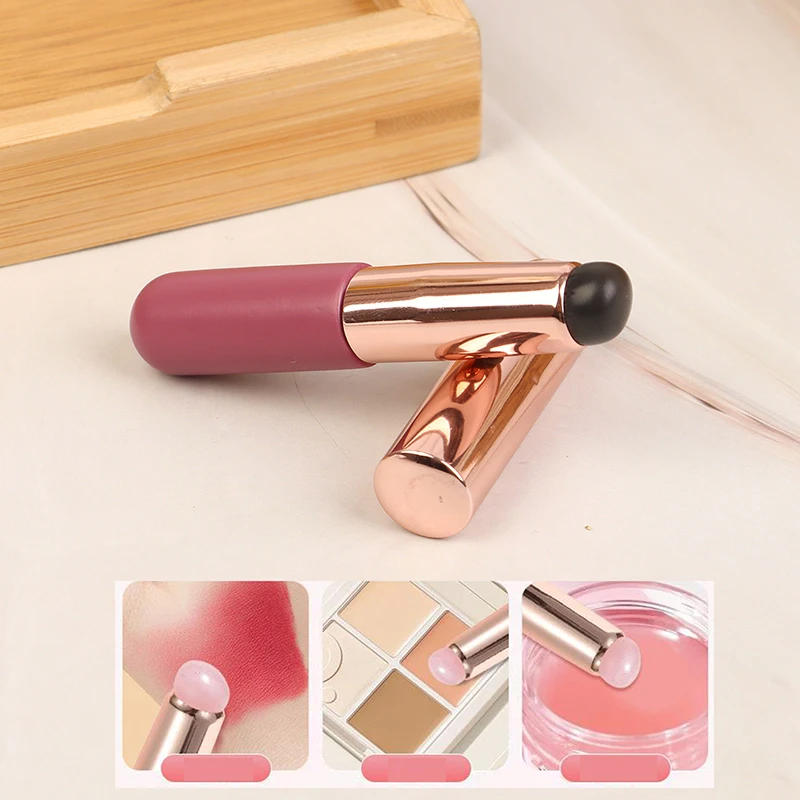 Description Picture 4 of item1Pc Silicone Lip Brush With Dust Proof Cover Soft Round Head Lipstick Applicator Lip Cosmetic Tool Multi-use Eyeshadow Brush