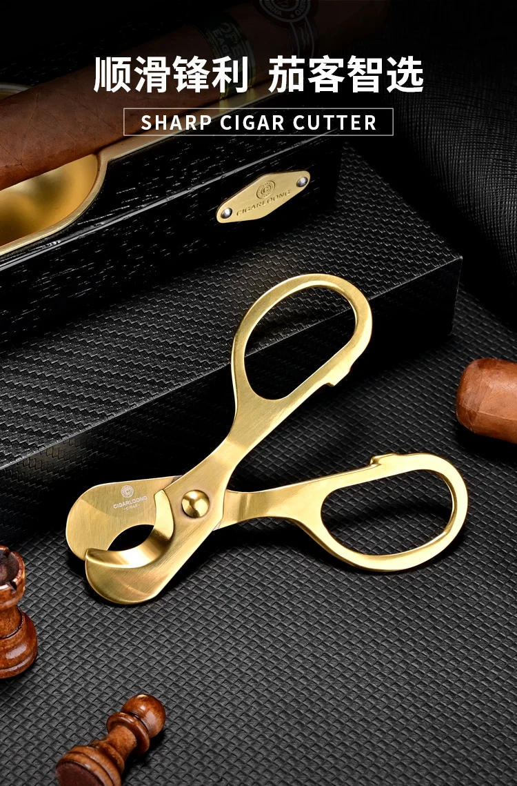 Description Picture 2 of itemStainless Steel Cuban Cigar Cutter Cigar Scissors Knife Head Guillotine Portable Cigar Knife Cutter Cigar Smoking Accessories