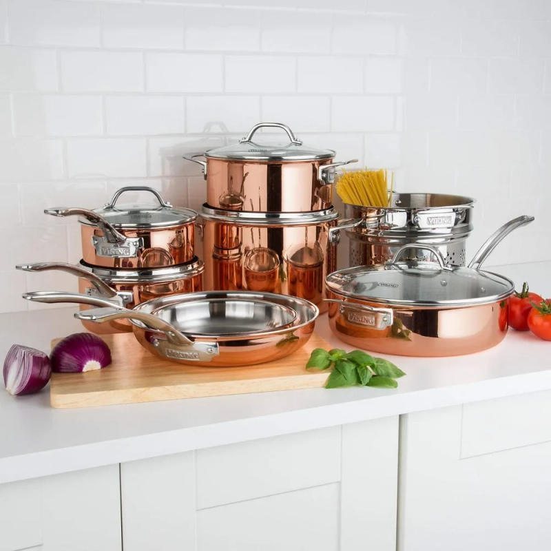 Description Picture 3 of item13-Piece Tri-Ply Copper Cookware Set by Viking