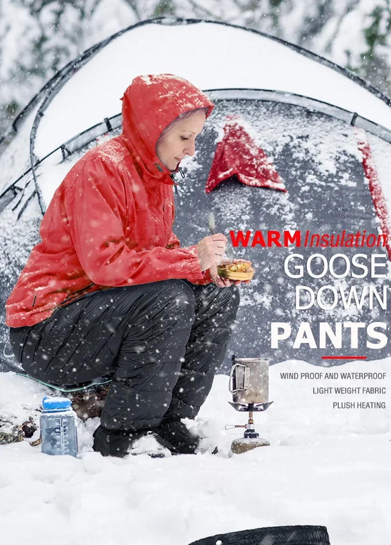 Description Picture 3 of itemNaturehike Outdoor Down Pants Waterproof Wear Ultralight Thermal Hiking Pants Camping Warm Winter Goose Down Pants NH18K210-K