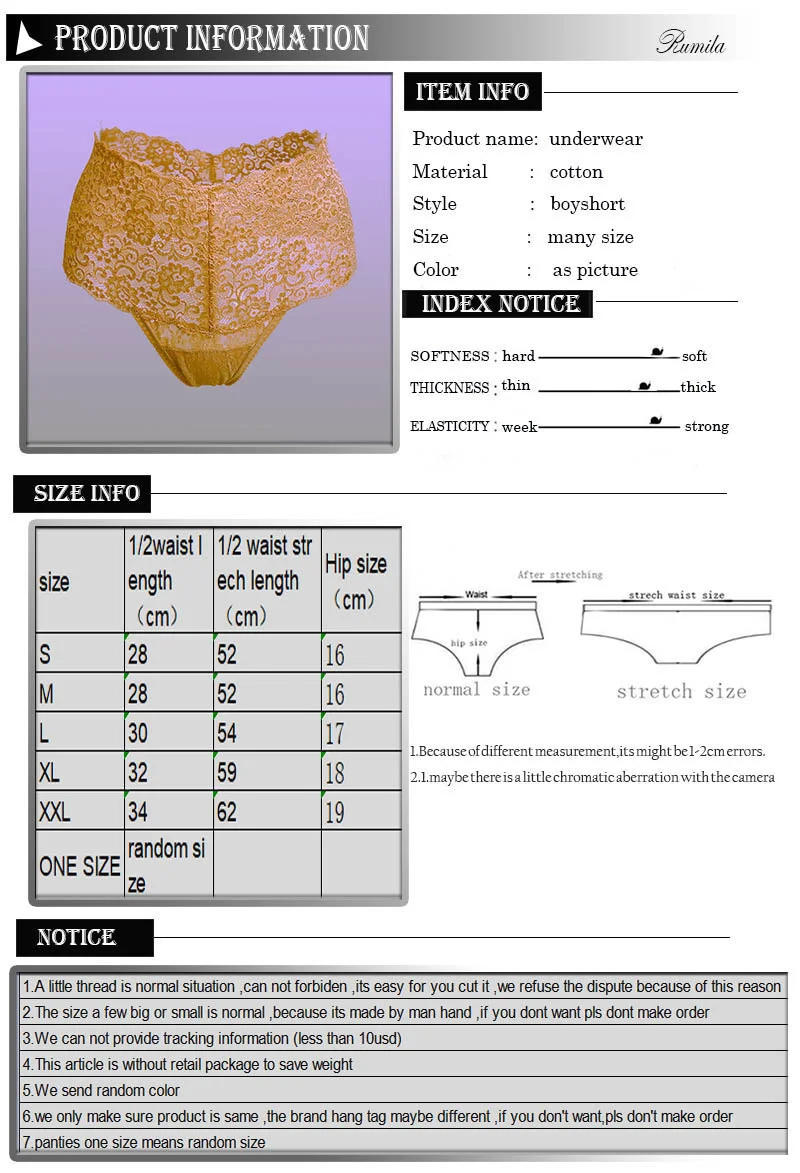 Description Picture 3 of itemSexy sheer lace Women lingerie high waist Thongs plus size G-string Underwear Panties Briefs Ladies T-back 1pcs/Lot zhx99