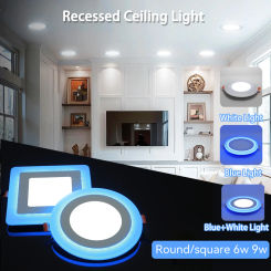 Round Led Ceiling Lamp Recessed Downlight Double Colors Panel Light Led Spot for Living Room Decor Square Ceiling Down Lights