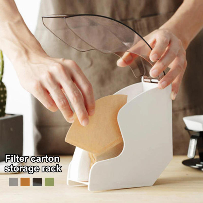 Description Picture 4 of itemCoffee Filter Paper Holder Box Napkins Dispenser Shelf Storage Container Holder Rack Acrylic Cover for Home Kitchen Utensils