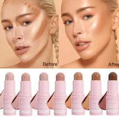 Matte Face Concealer Foundation Bronzer Contouring Highlighter Shadow Silkworm Stick Full Coverage Spot Concealer Natural Makeup