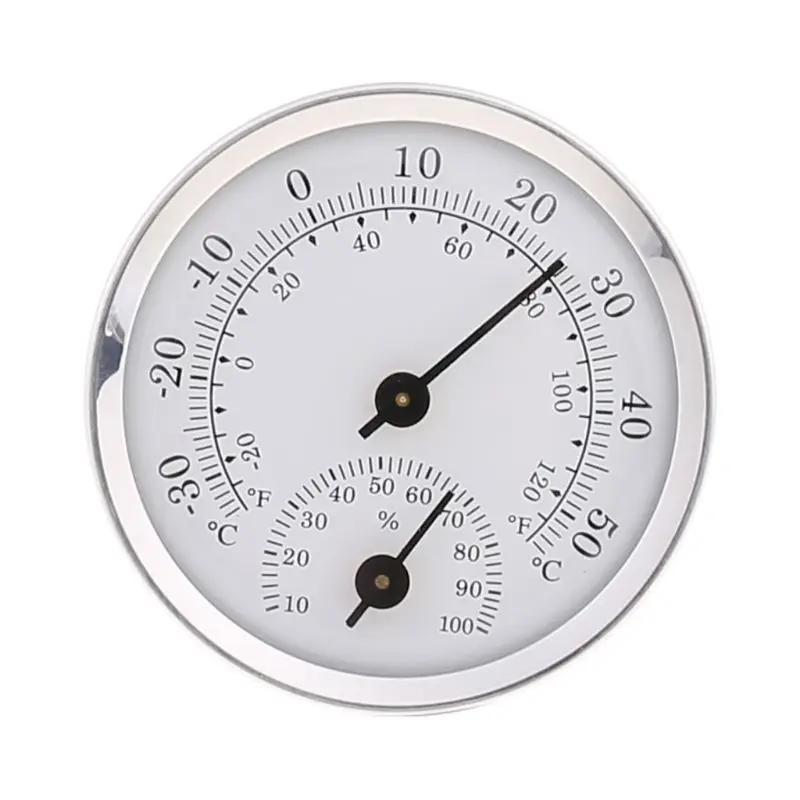 Description Picture 2 of item58mm Mini Indoor Outdoor Thermometer Hygrometer 2 in 1 Temperature Humidity Gauge Analog Hygrometer No Battery Required -30~50℃