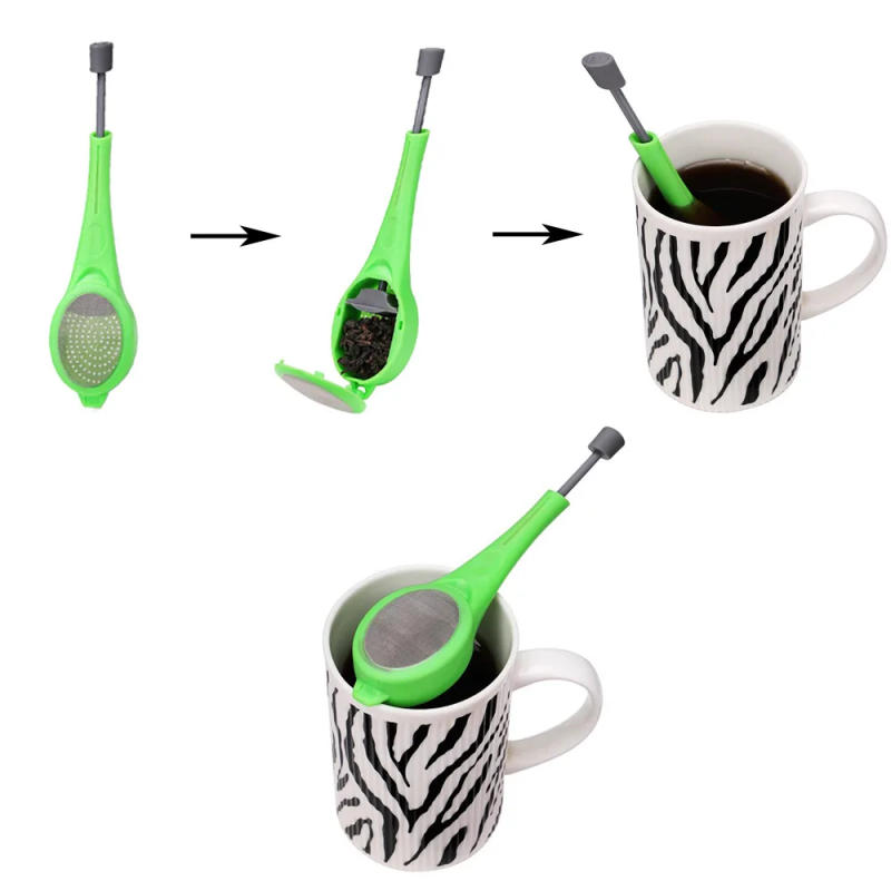 Description Picture 3 of itemTea Infuser Built-in plunger Healthy Intense Flavor Reusable Tea bag Plastic Tea&Coffee Strainer Measure Swirl Steep Stir&Press