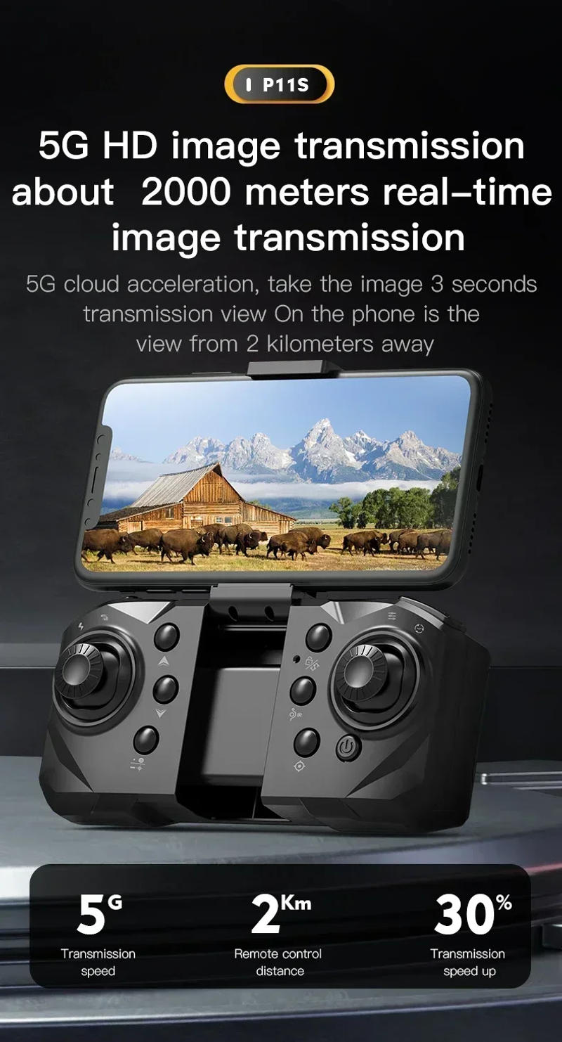 Description Picture 3 of itemP11 Pro Max Drone 8K 5G GPS Professional HD Aerial Photography Dual-Camera Obstacle Avoidanc Brushless Quadrotor Children Gifts